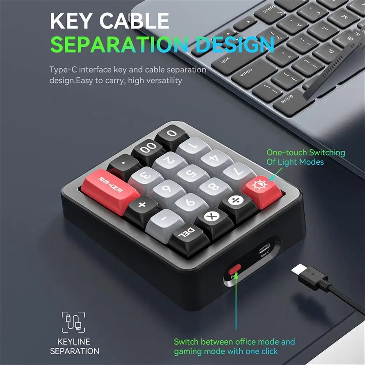 Keyboard Gaming Mac - Clavier mécanique A43M K812 filaire, clavier