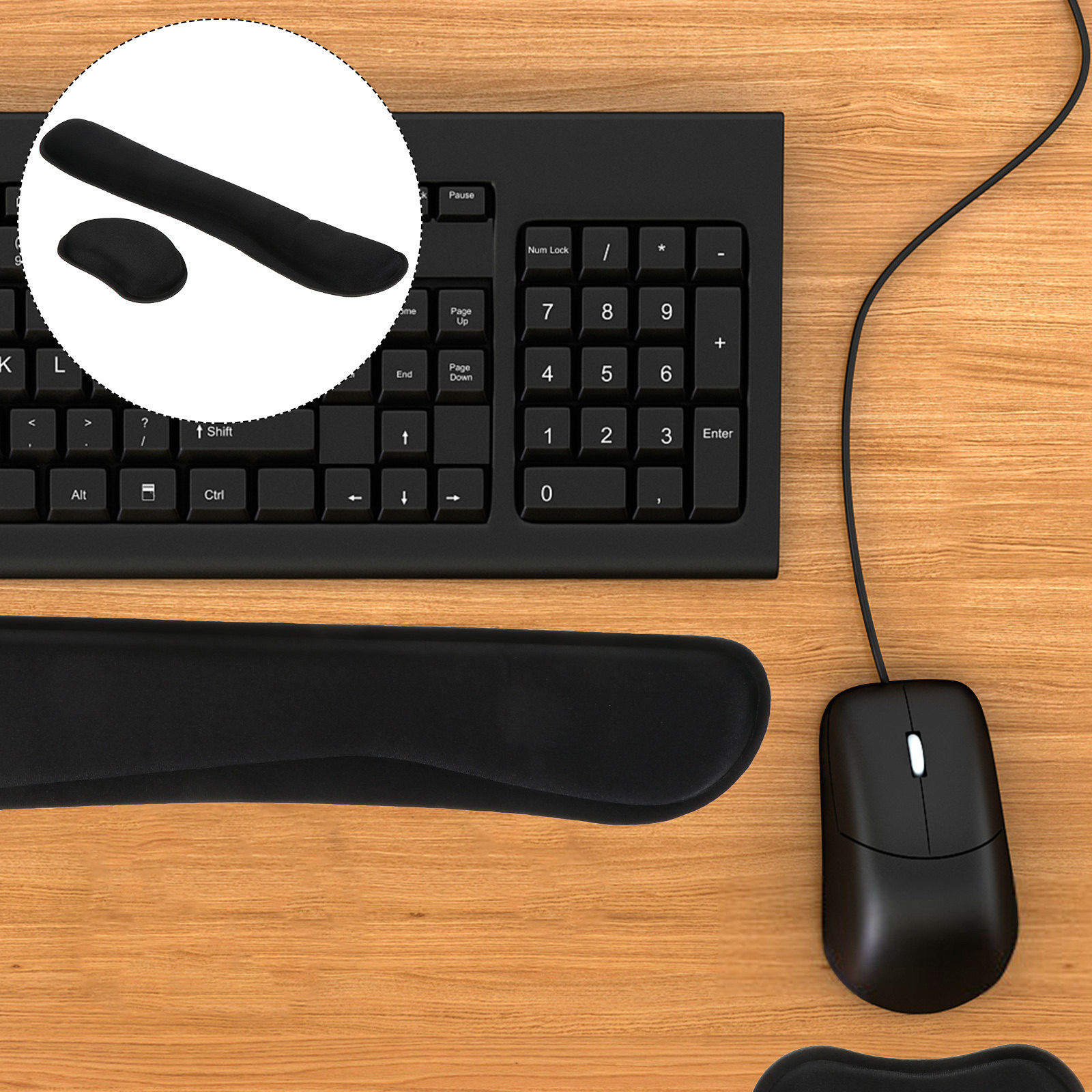 Gaming Keyboard Mouse Set - 1 ensemble de repose-poignets en mousse