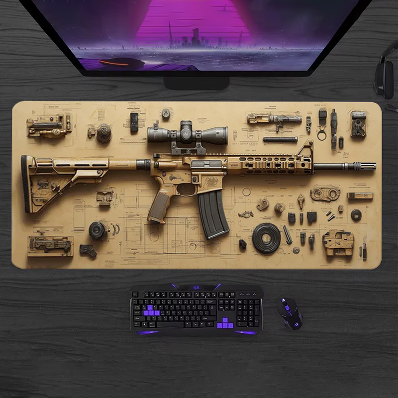 Gaming Keyboard And Mouse Pad - Tapis de souris gaming souple démontable,