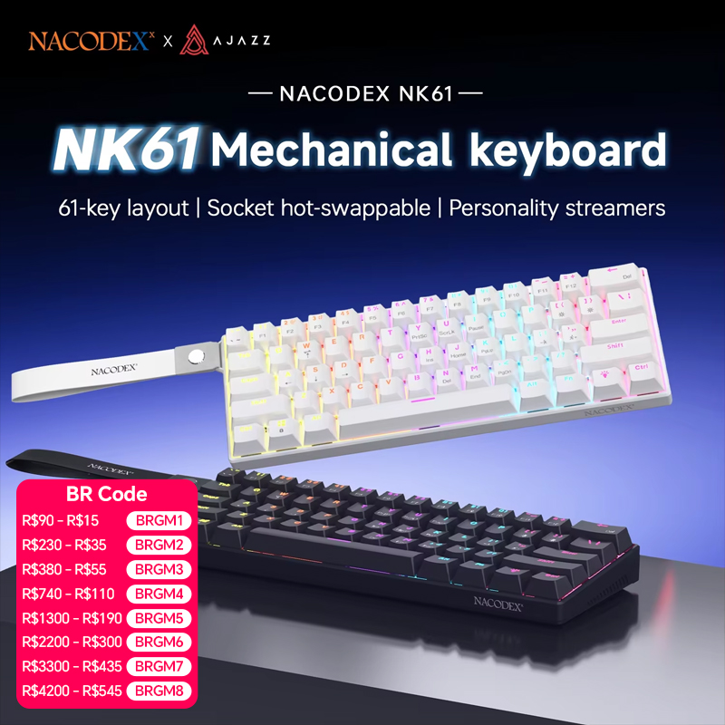 Gaming Keyboard Blue Switches - AJAZZ NK61 Clavier mécanique filaire à