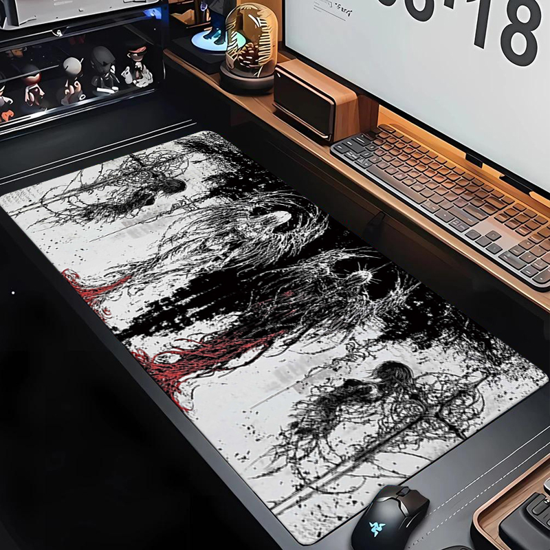 Gaming Keyboard And Mouse Pad - Tapis de souris en caoutchouc antidérapant,