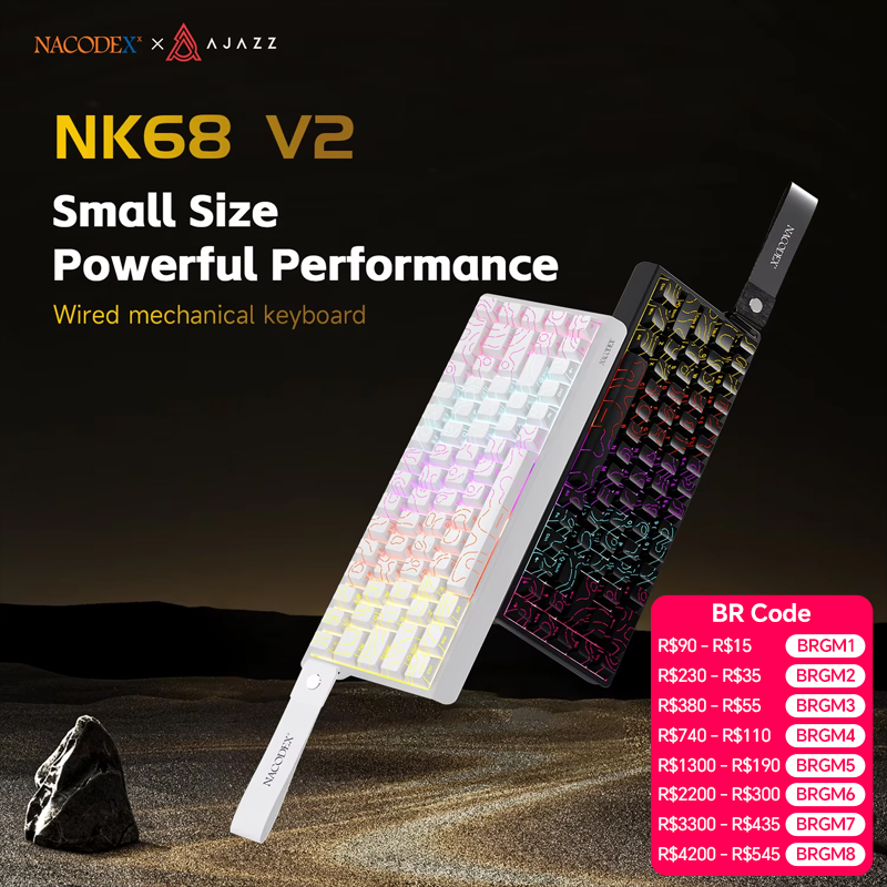 Gaming Keyboard Blue Switches - Clavier mécanique filaire monomode AJAZZ NK68V2,