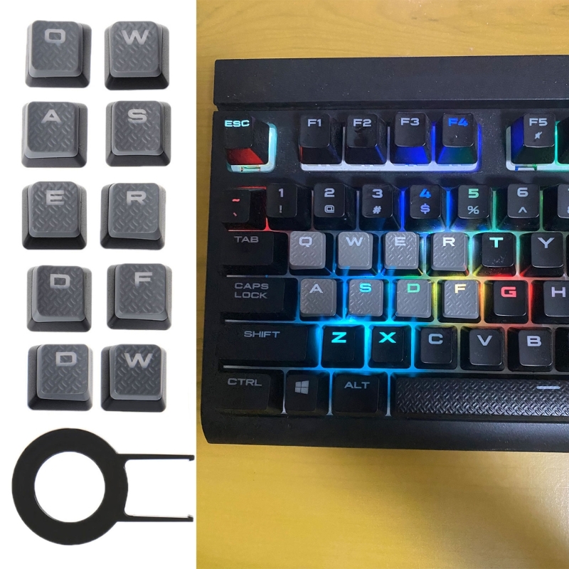 Gaming Keyboard Corsair - Capuchons touches rétroéclairés antidérapants, 10 touches,