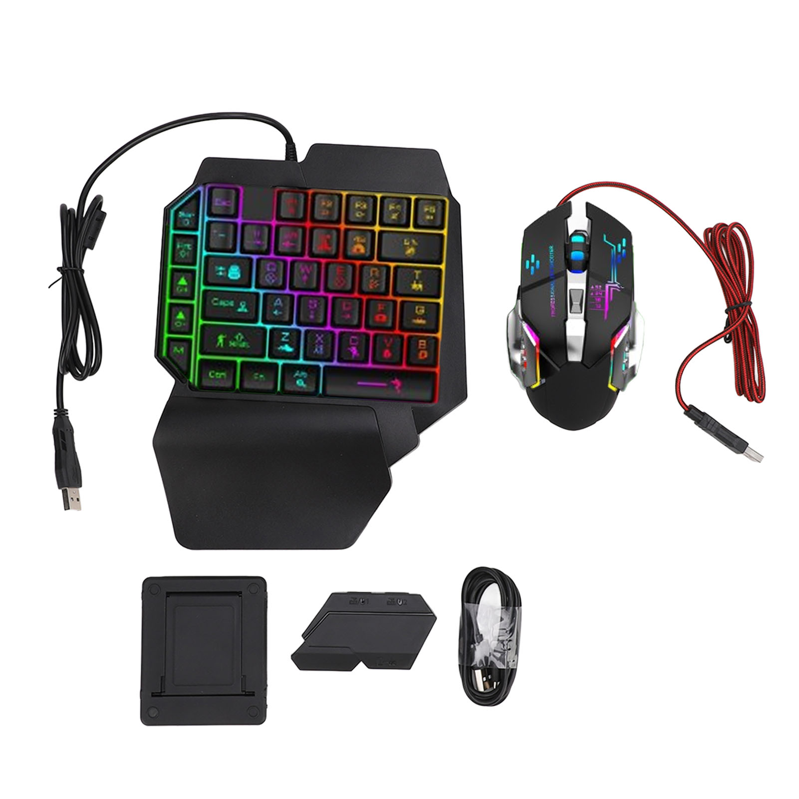 Gaming Keyboard Mouse Set - Ensemble convertisseur clavier-souris, clavier à une