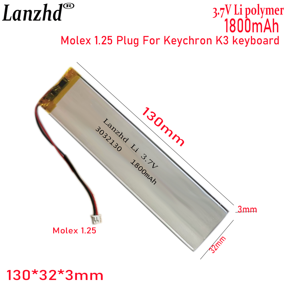 Gaming Keyboard Tester - Batterie Li-polymère 3032130 3.7V 1800mAh, 1