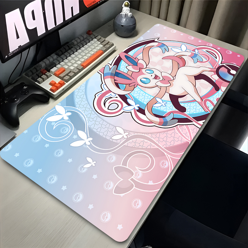 Gaming Keyboard Theme - Grand tapis de souris rose mignon