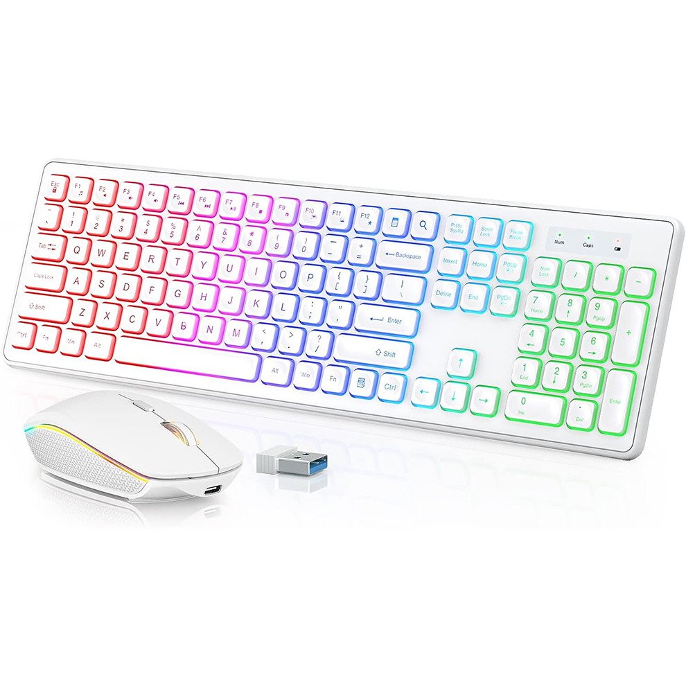 Gaming Keyboard Mouse Set - Clavier et souris sans fil rétroéclairés,