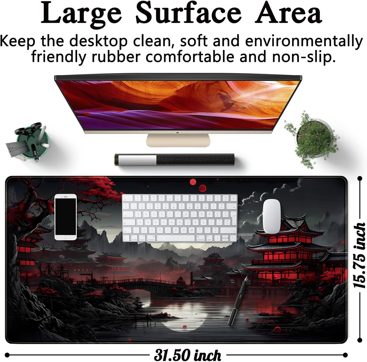Tapis de bureau japonais bord  - Gaming Keyboard And Mouse Pad avis et prix