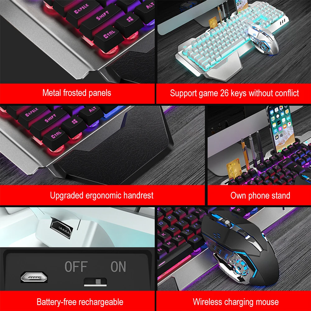 Ensemble clavier et souris san - Gaming Keyboard Mouse Wireless avis et prix