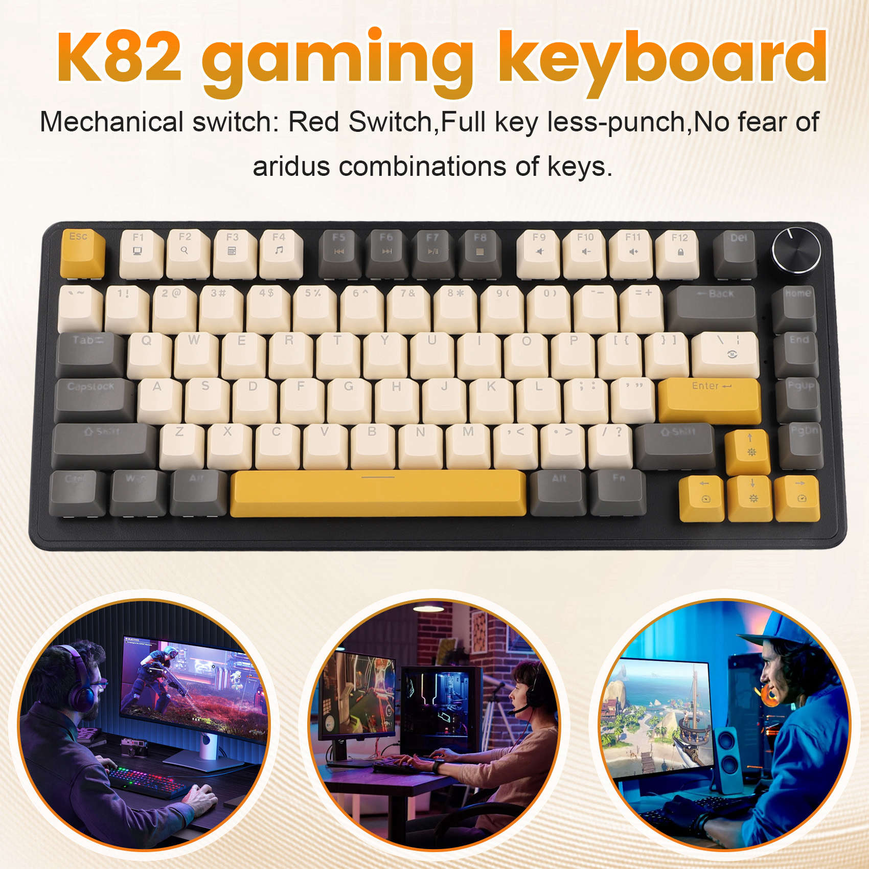 Clavier de jeu K82 avec bouton - Keyboard Gaming Blue Switch avis et prix