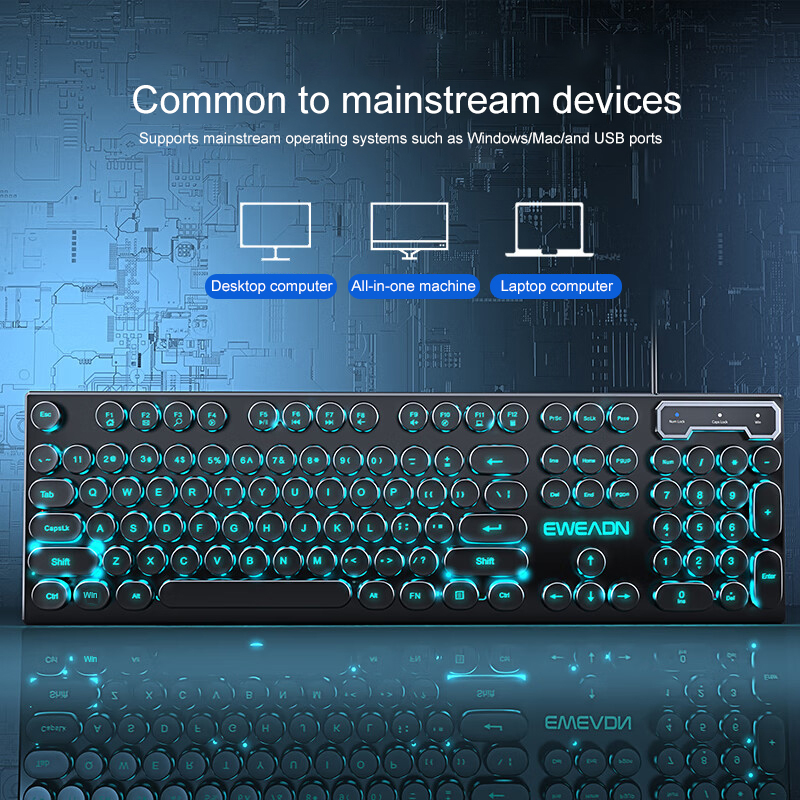 Clavier de jeu pour machine à  - Gaming Keyboard Blue Switches avis et prix
