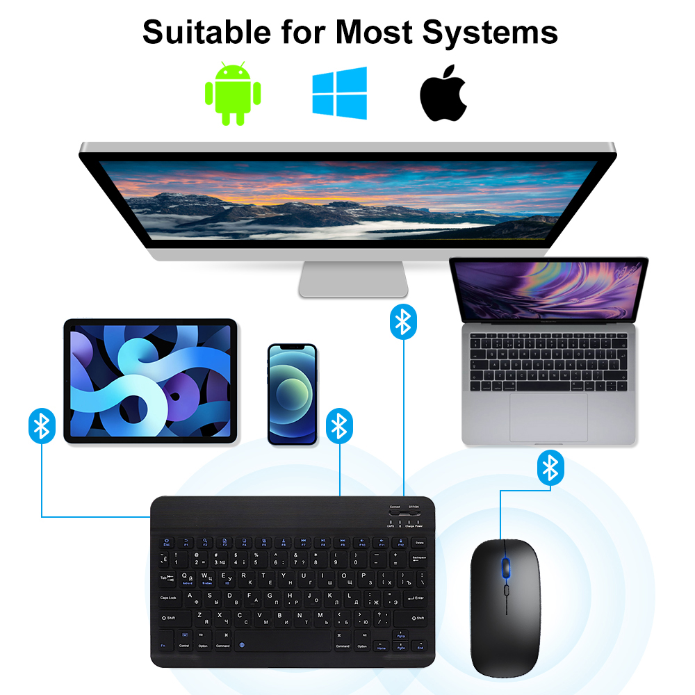 Clavier et souris Bluetooth po - Gaming Keyboard Mouse Wireless avis et prix