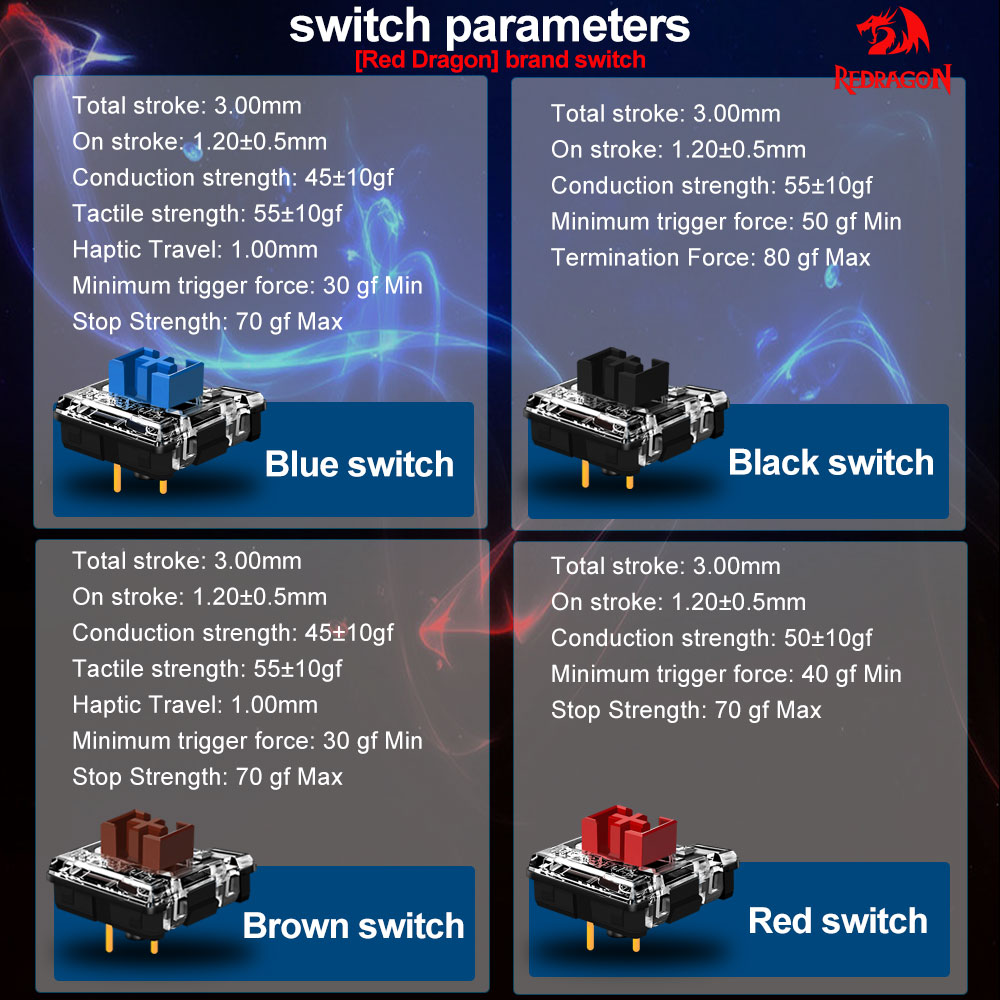 REDRAGON SMD RGB MX Profil Bas - Keyboard Gaming Blue Switch avis et prix
